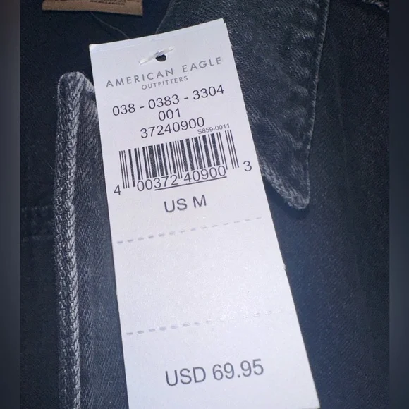 American Eagle Outfitters Charcoal Denim Jacket - Picture 3 of 6